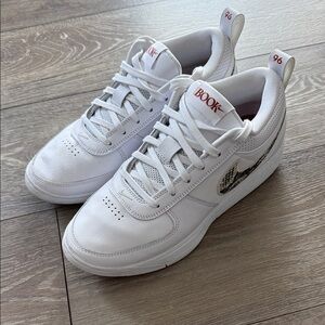 Nike White Athletic Shoes with Red Accents